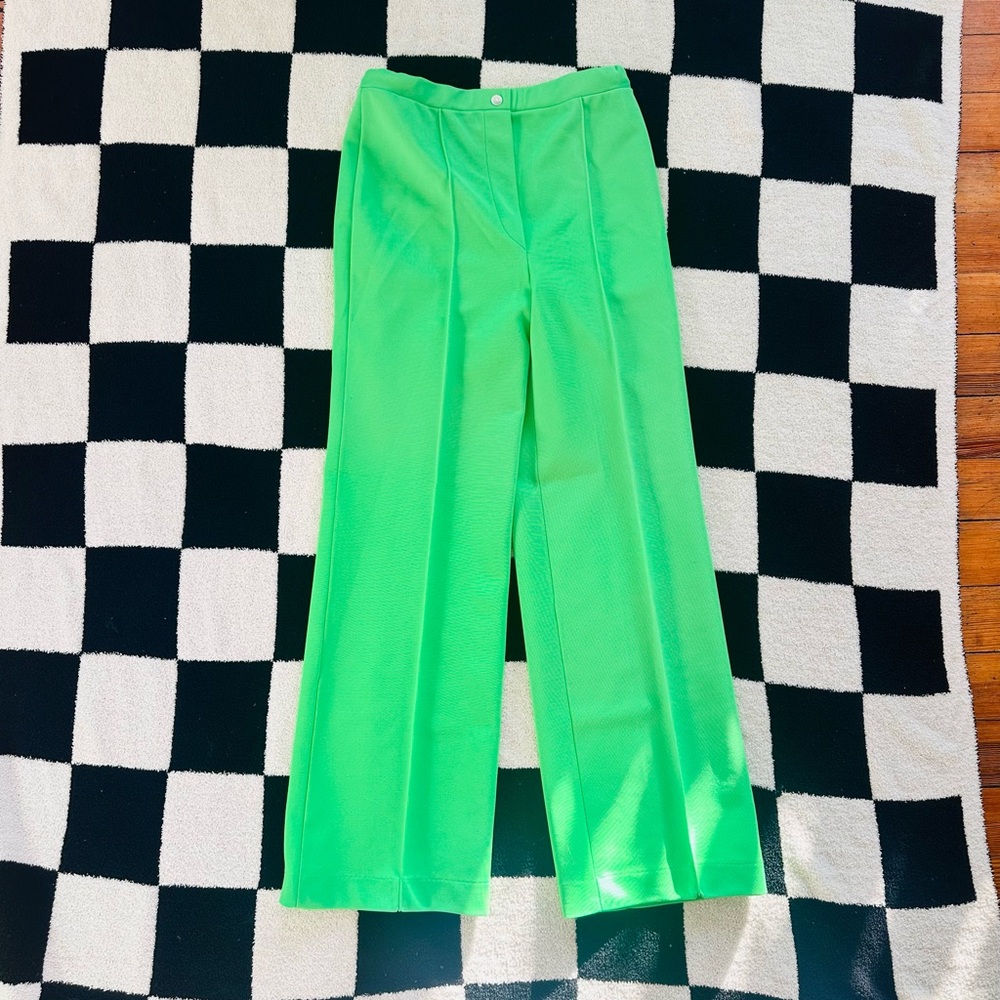 Vibrant Green Wide-Leg Pants
